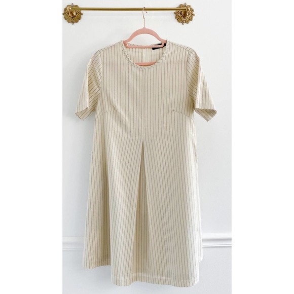 Roolee Cream Striped Dress - Picture 1 of 8